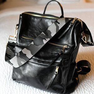 Gray Camo Metallic Crossbody Purse Strap